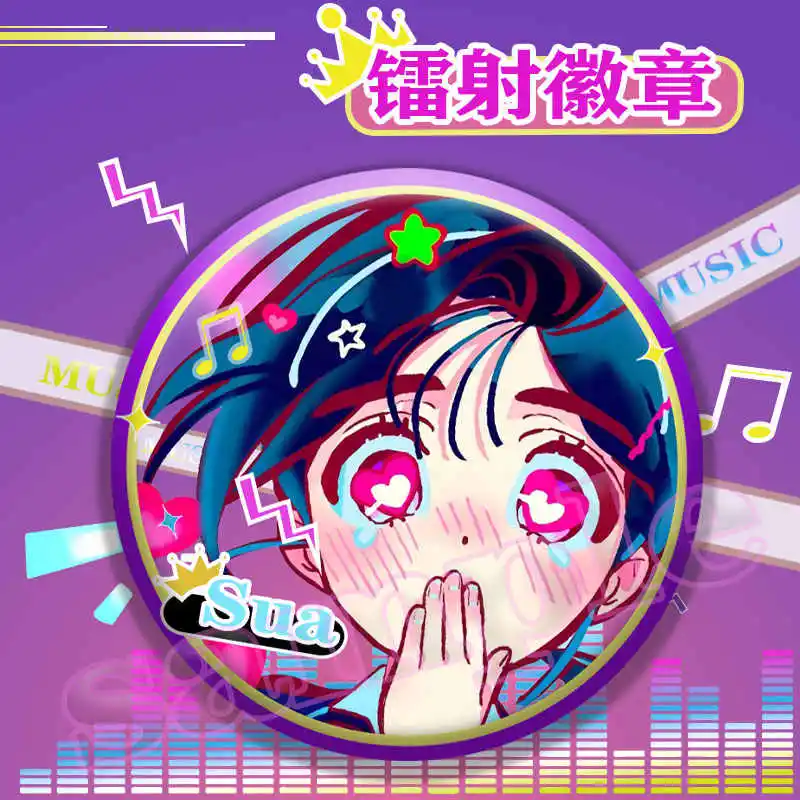 Game Alien Stage Sua Till Hyuna Ivan Luka Cute Cartoon Q Version Square Bedge Cosplay Badge Brooch Pins Gifts