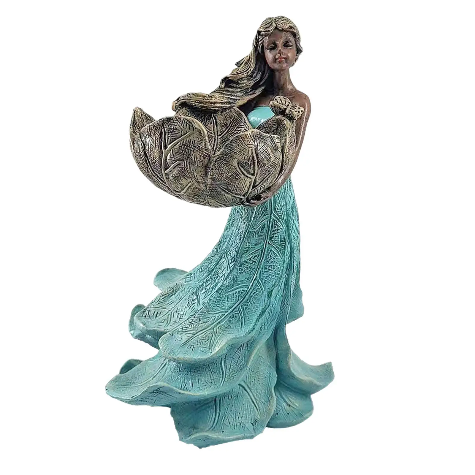 

Bird Feeder Resin Figurine Crafting Holder Handcraft Art Sculpture Women Statue