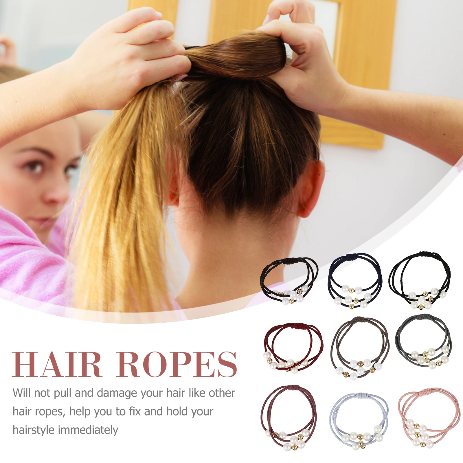 

40 Pcs Elasticity Colored Hair Band Miss Accessories Women Abs Bands Decorative Ties