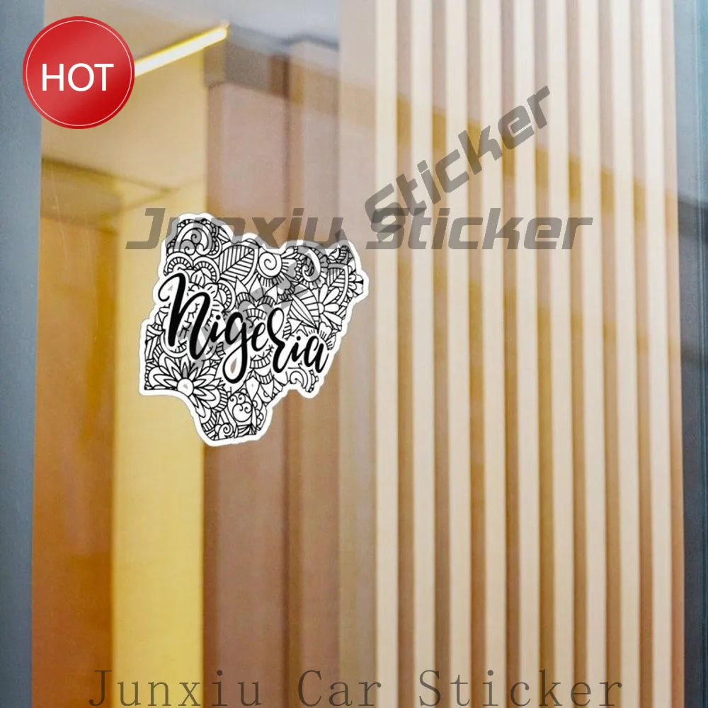 Nigeria Boho Mandala Outline PVC Vinyl Sticker For Vehicle Window And Luggage Decorative Graphic Design Decal