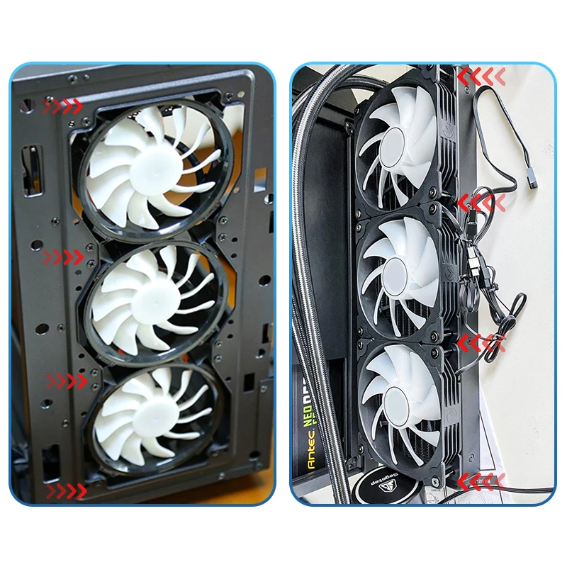 20PCS Computer Case Fan Long Screw Radiator PC Fan Screws Computer Cooling Chassis Fan Components Screw