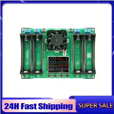 18650 Type-C LCD 4/1 Channel Display Battery Capacity Tester MAh Lithium Digital Battery Detection Module For Battery Testing