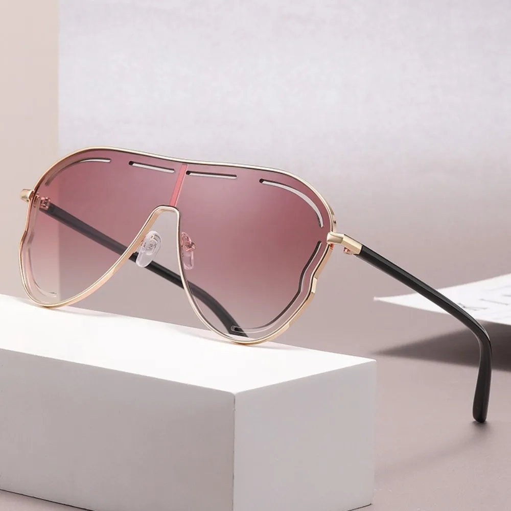 

Classic Big Frame Pilot Sunglasses Y2K Oversized Women Sunglasses Hollow Decorative Anti-UV Glasses Female