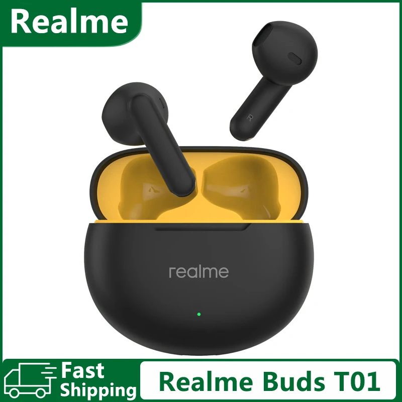 New realme Buds T01 True Wireless Earphone AI Noise Cancelling TWS Bluetooth 5.4 IPX4 Waterproof 28H Battery Life Headset