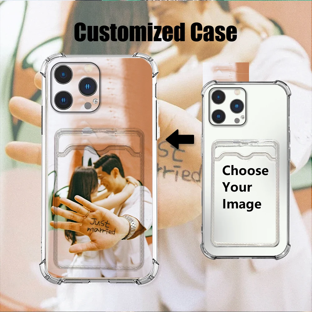 آيفون 16 15 14 13 12 11 برو Xs ماكس Mini SE 2020 2022 16e X XR 6 6s 7 8 Plus لتقوم بها بنفسك تقع في الحب حافظة بطاقات فتحة مخصصة