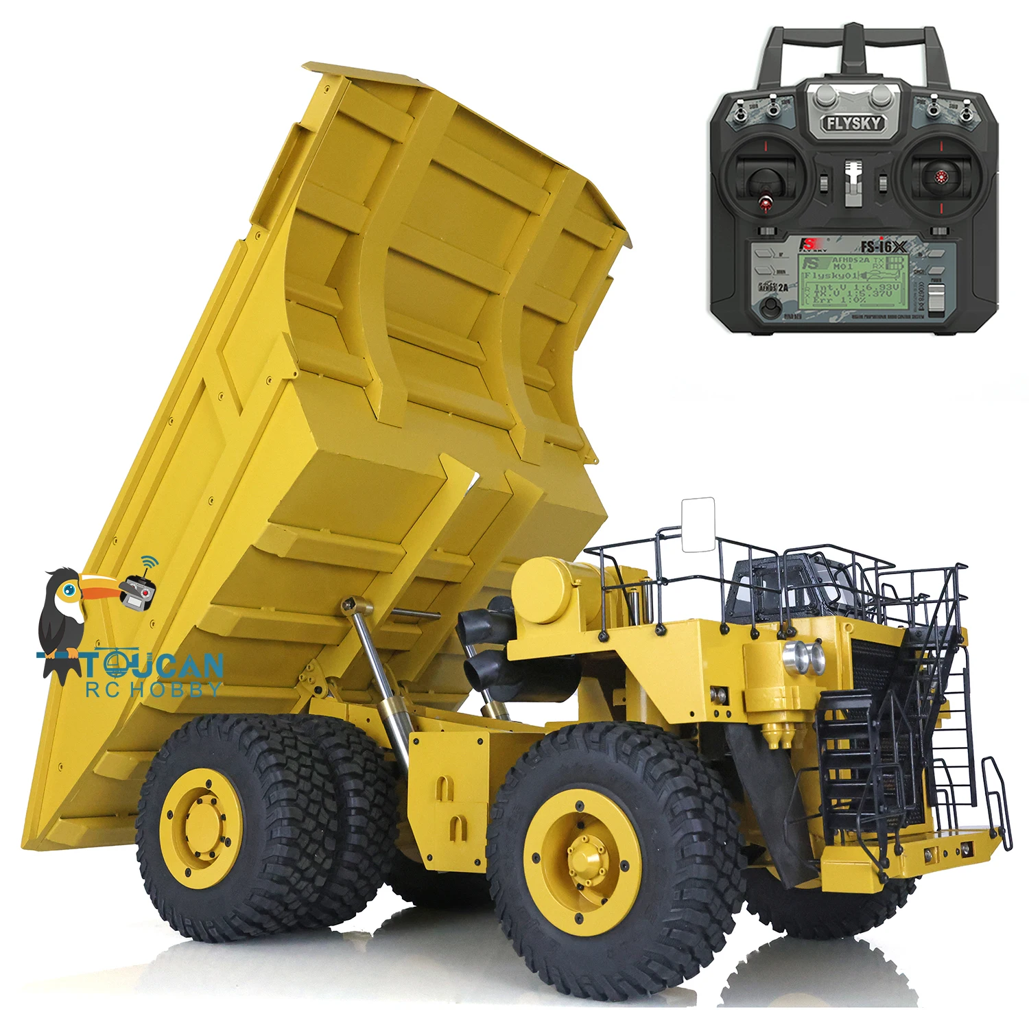 

1/20 Rc Metal Hydraulic Mine Truck 793D Dumper Painted Yellow Assembled Model Car I6X Radio Lights For Adult Gift Th20436