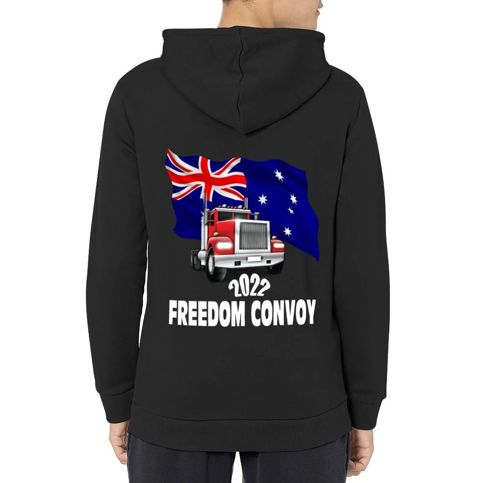

Freedom Convoy Australia 2022Truck with Waving Australian Flag Hoodie autumn new products winter clothes hoodie men