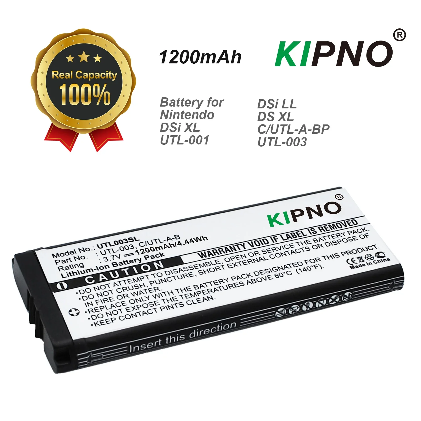 KIPNO 1200mAh 3.7V Battery C/UTL-A-BP UTL-003 Compatible with Nintendo DS XL DSi LL DSi XL UTL-001