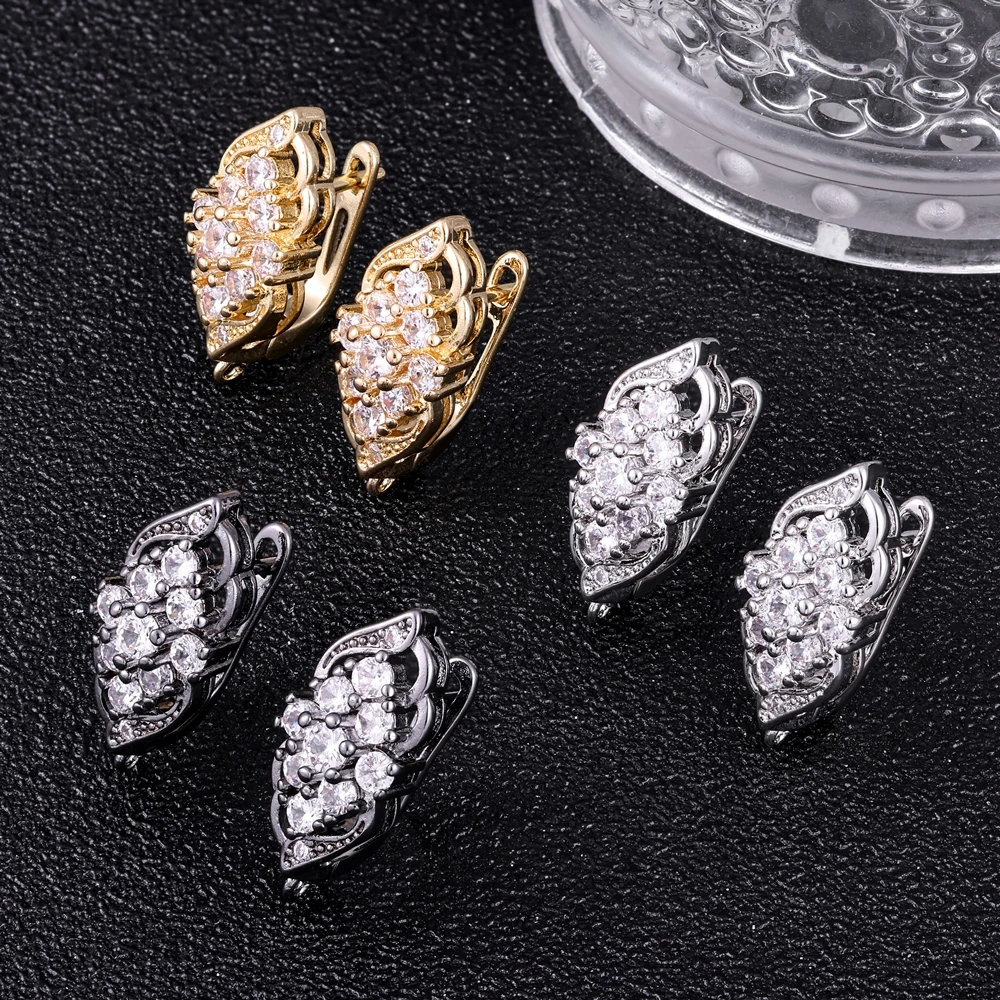 Juya 수제 18K 골드/실버 도금 구리 커넥터 패스너 귀걸이 후크 액세서리 DIY 여성용 귀걸이 쥬얼리 만들기