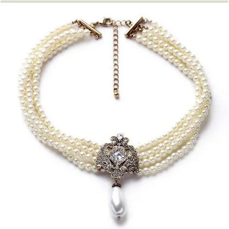 

Noble Multilayer Beads Chain Romantic Choker Nelace Simulated Pearl Nelace Fashion Jewelry