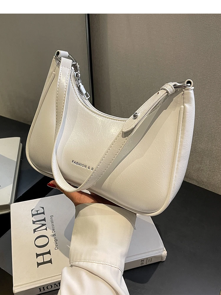 

Light Luxury Women Single Shoulder Underarm Bags 2023 Trendy Solid Color Textured Fashion All-Matched Female Crossbody Pack