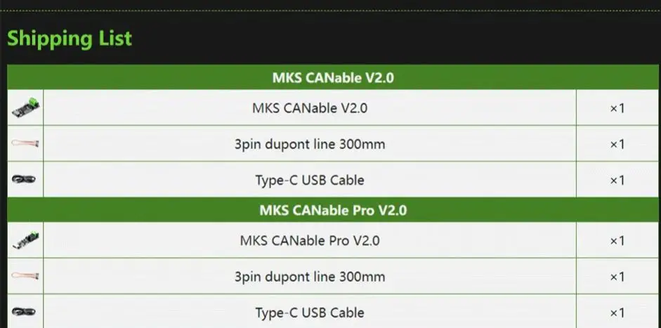 MKS CANable 2.0 USB zu CAN Adapter Analysegerät CANFD SLCAN SocketCAN CANdleLight Klipper 3D-Drucker-Teile – Detail 6