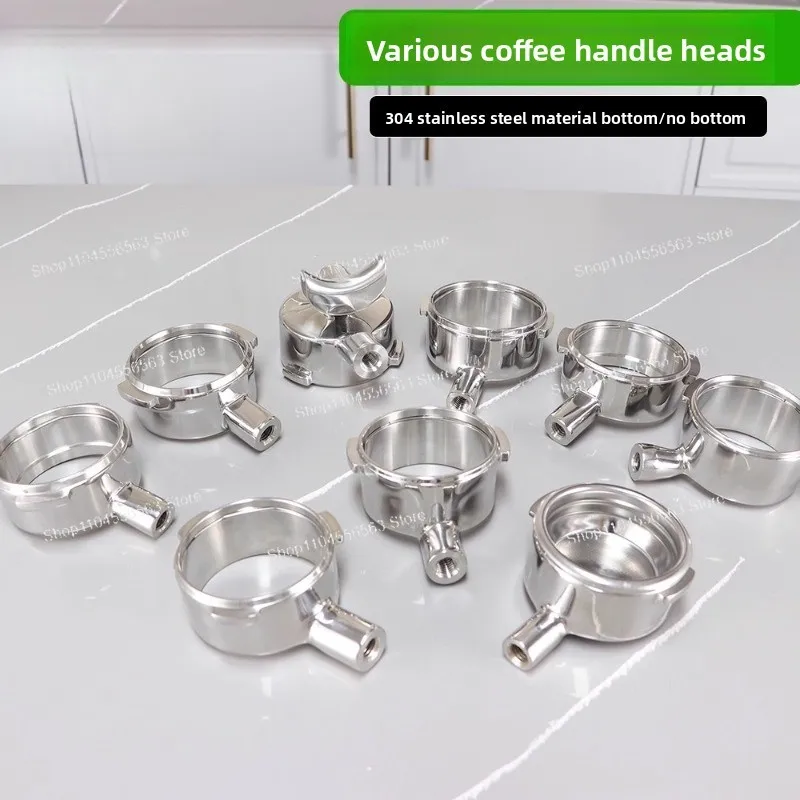 Special Offer 304 Stainless Steel Coffee Extraction Handle, Bottomless Horn Metal Head Coffee Machine Funnel Handle