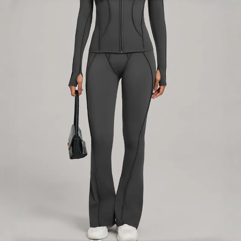 

Women's Wide Leg Yoga Clothes High Waist Slimming and Slimming Hip Lifting Sports Bell Bottom Pants Casual Dance Fitness Pants