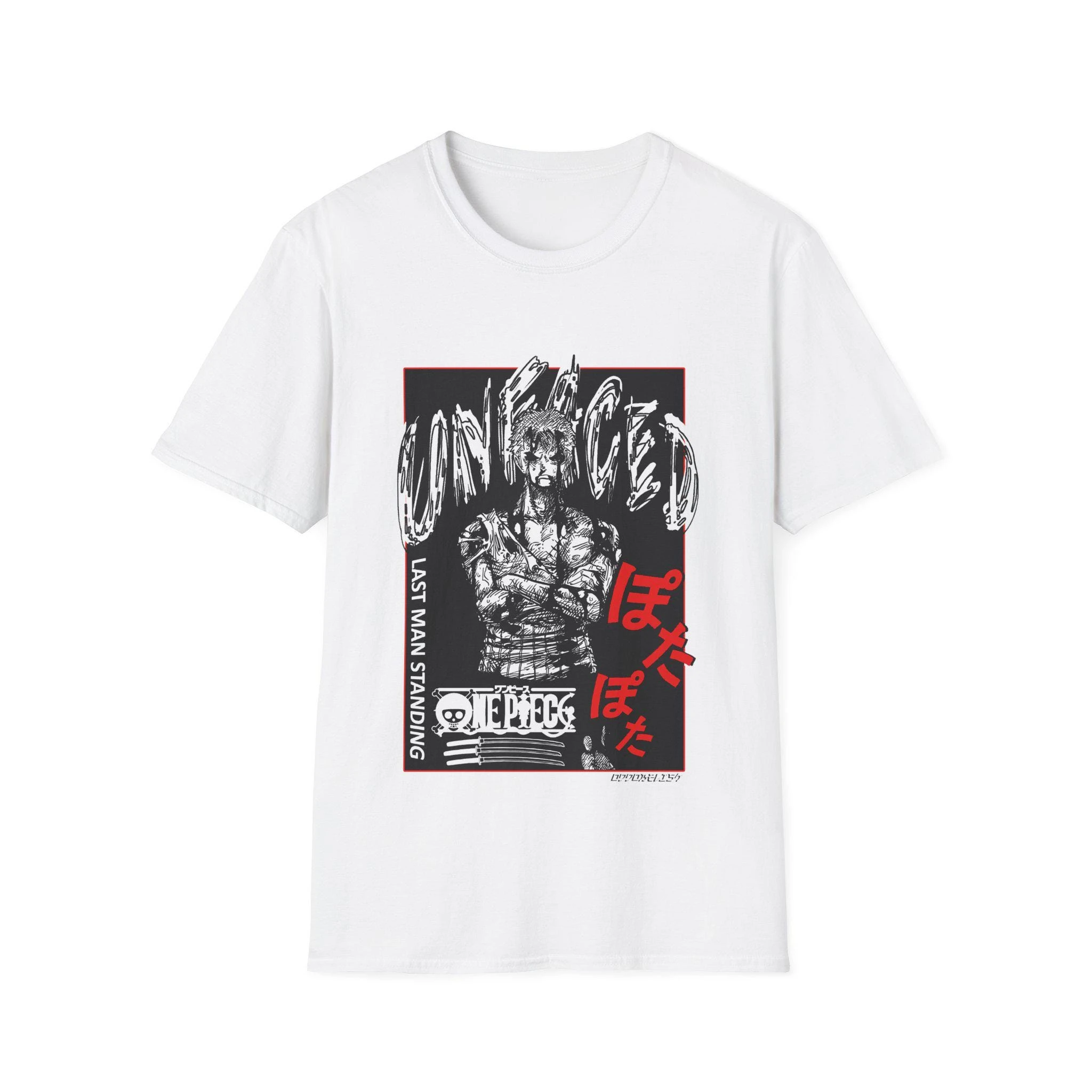 Summer Hot Sale Zoro One Piece T-shirt: Vintage Japanese Anime Streetwear Men's Round Neck Short Sleeve