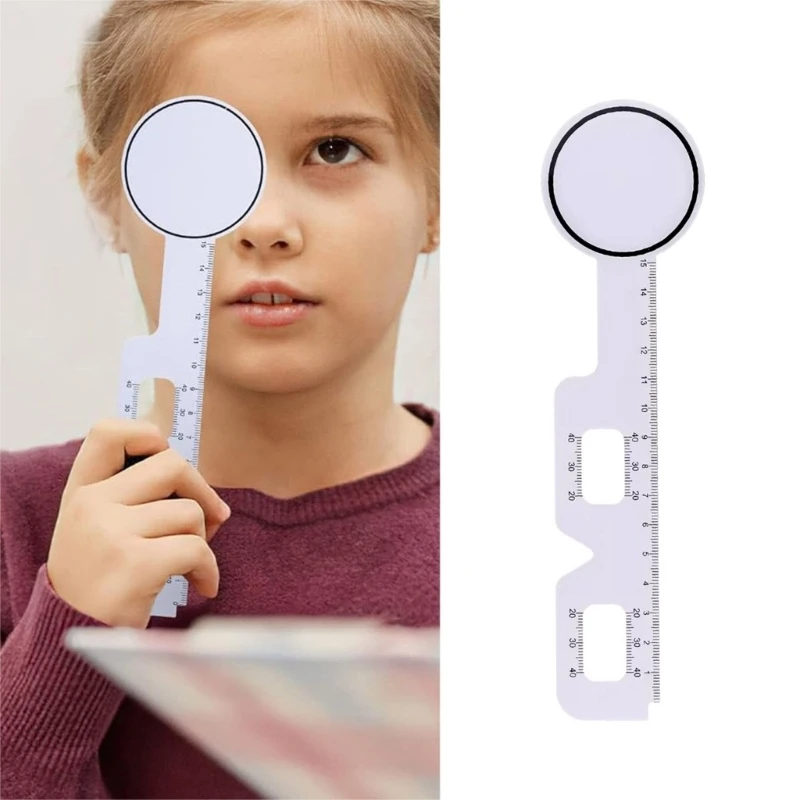 Eye Chart PD Ruler Eye Occluder Pocket Eye Test Chart for Visual Acuity Exam and PD Measurement Double Side Eye Chart