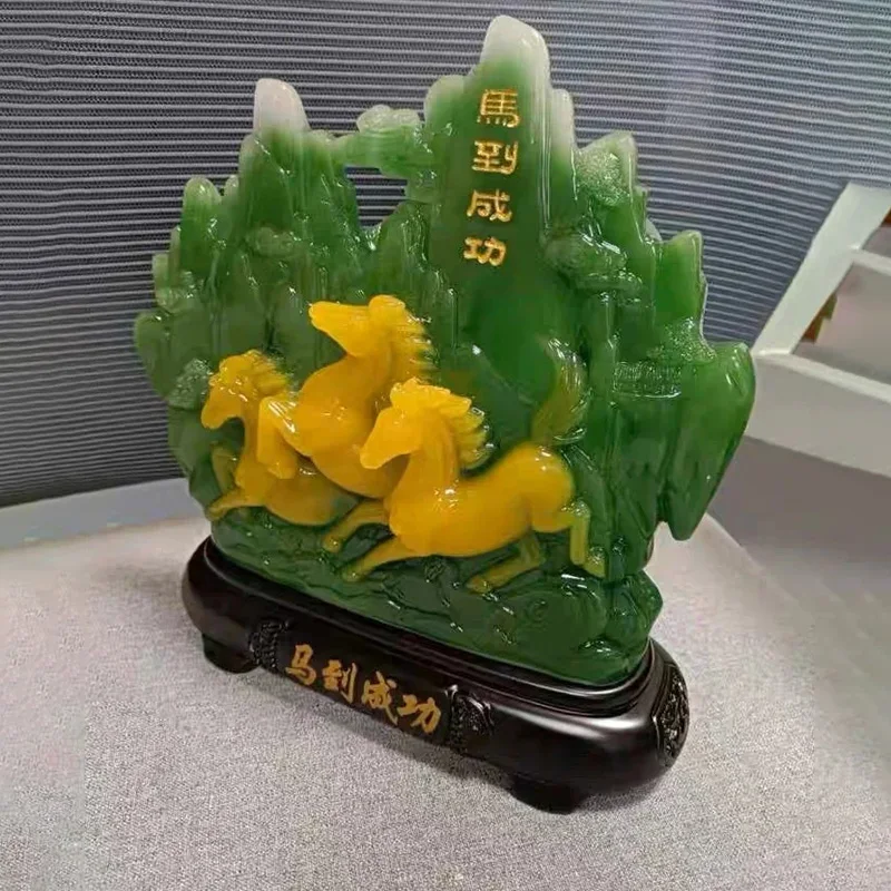 

2023 Business Xinglong Home Living Room Bar Club Company Office Desk Lucky Decoration Resin JADE win instant success Decorated