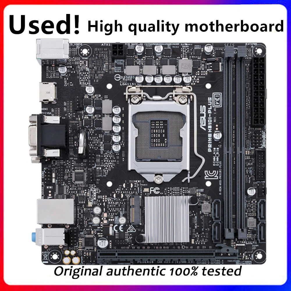 For Asus PRIME H310I-PLUS Original Used Desktop Intel H310 H310M DDR4 Motherboard LGA 1151  i7/i5/i3 USB3.0 SATA3