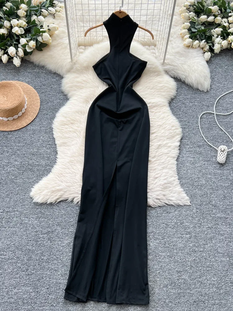 Sexy Hollow out Neline Women's Dr Slimming Bodycon Long Skirt Korean Sle High Waist A-Line Midi Dr for Young Women