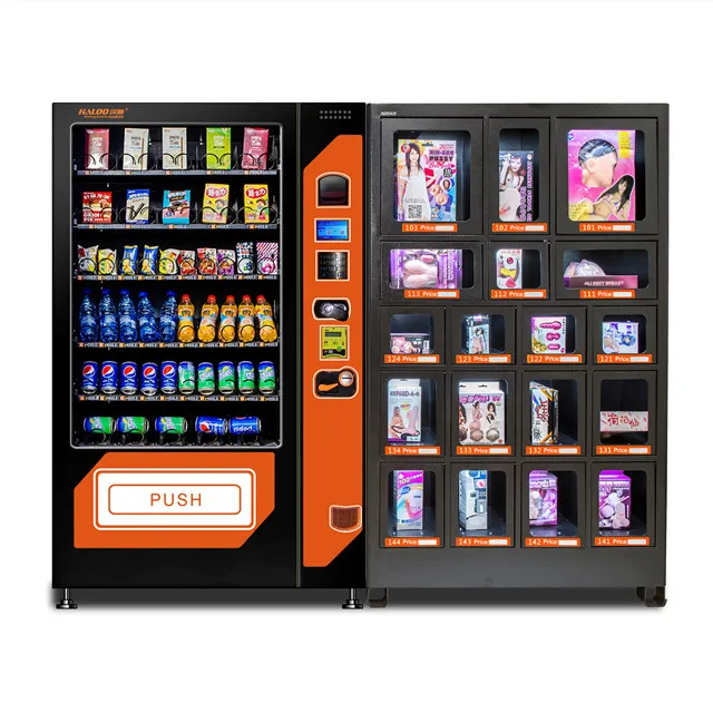 Unmanned Custom Vending Machines Combo Vending Machine Half Drinks Half Adult Products