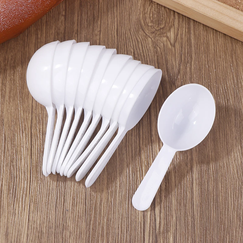 10Pcs 7g 15ml Measuring Spoons Milk Powder Spoon Coffee Beans Container Scoops Black White Measuring Teaspoon Scoop Plastic