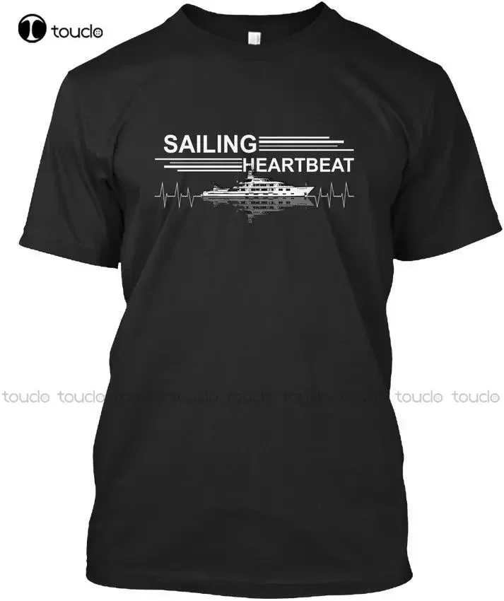 Short Sleeve Cotton Man Clothing Tops Tshirt Homme In Style Sailer - Heartbeat Stylisches T Shirt Printer fashion funny new
