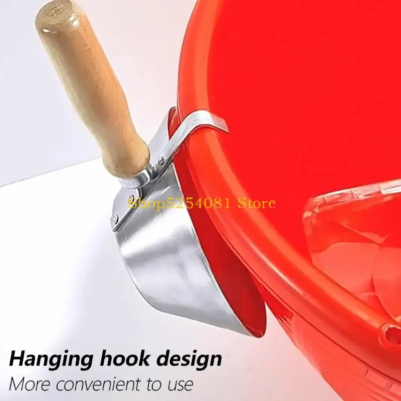 AXYC All-Purpose Bucket Stainless Steel Bucket Scoops with Handle Mixing Tub