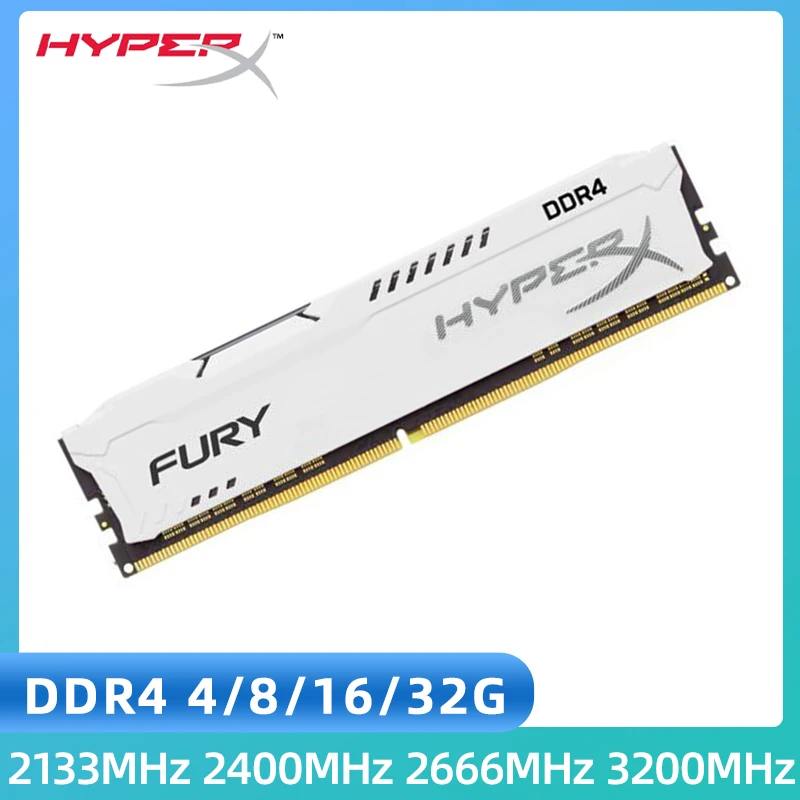 HyperX Fury DDR4 8GB 4GB 16GB 32GB 3200MHz 2133MHz 2400MHz 2666MHz Desktop Memory DIMM PC4-25600 21300 19200 288Pin DIMM RAM