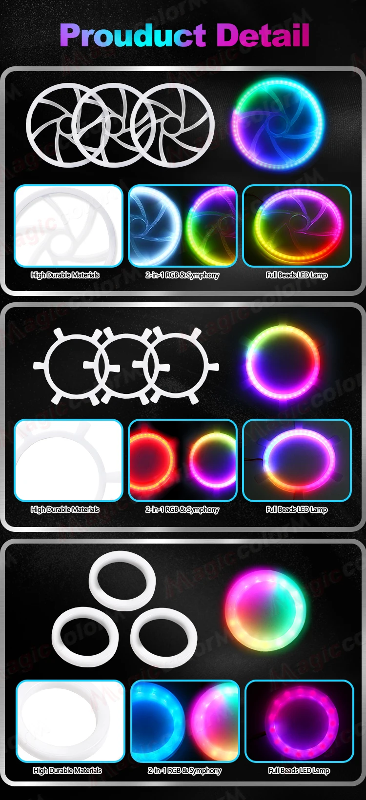 5,9 Zoll/4,13 Zoll Symphony RGB Horn Hochtöner Umgebungslicht Universal Auto Innen Atmosphäre Lampen Audio Haube Dekoration APP Steuerung – Detail 7