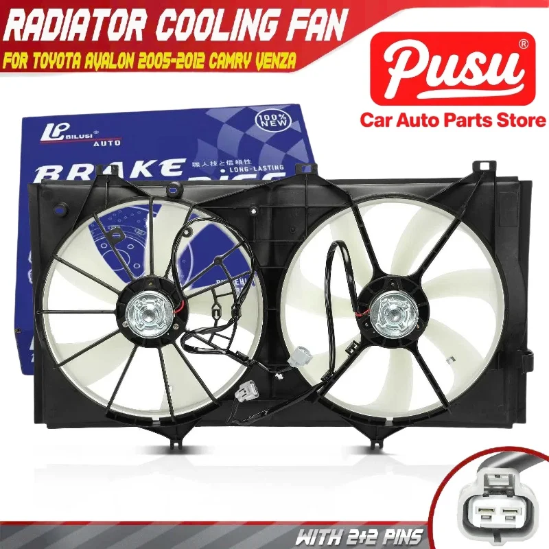 

PUSU Radiator Cooling Fan Assembly for Toyota Avalon 2005-2012 Camry 2007-2011 Venza 16711-31250 1671131250 LX3115112 16711AD020