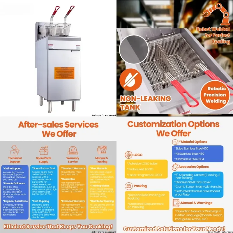 2026for 2026 American Style 3/4/5 Burner ETL Listed Commercial Fryers with for Robertshaw Control System