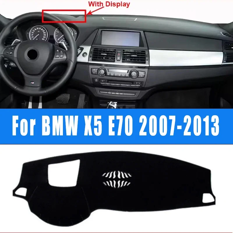 

Car Dashboard Mat Dash Cover Central Control Pad Nonslip Cape Sunshade Accessories For BMW X5 E70 With Display 2007-2013 2008