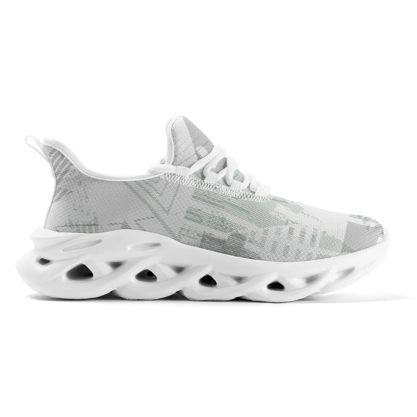 Custom Shoes Boy's Casual Sneakers Geometric Patterns Lightweight Walking Running Shoes Mesh Lace Up Footwear EUR36-48