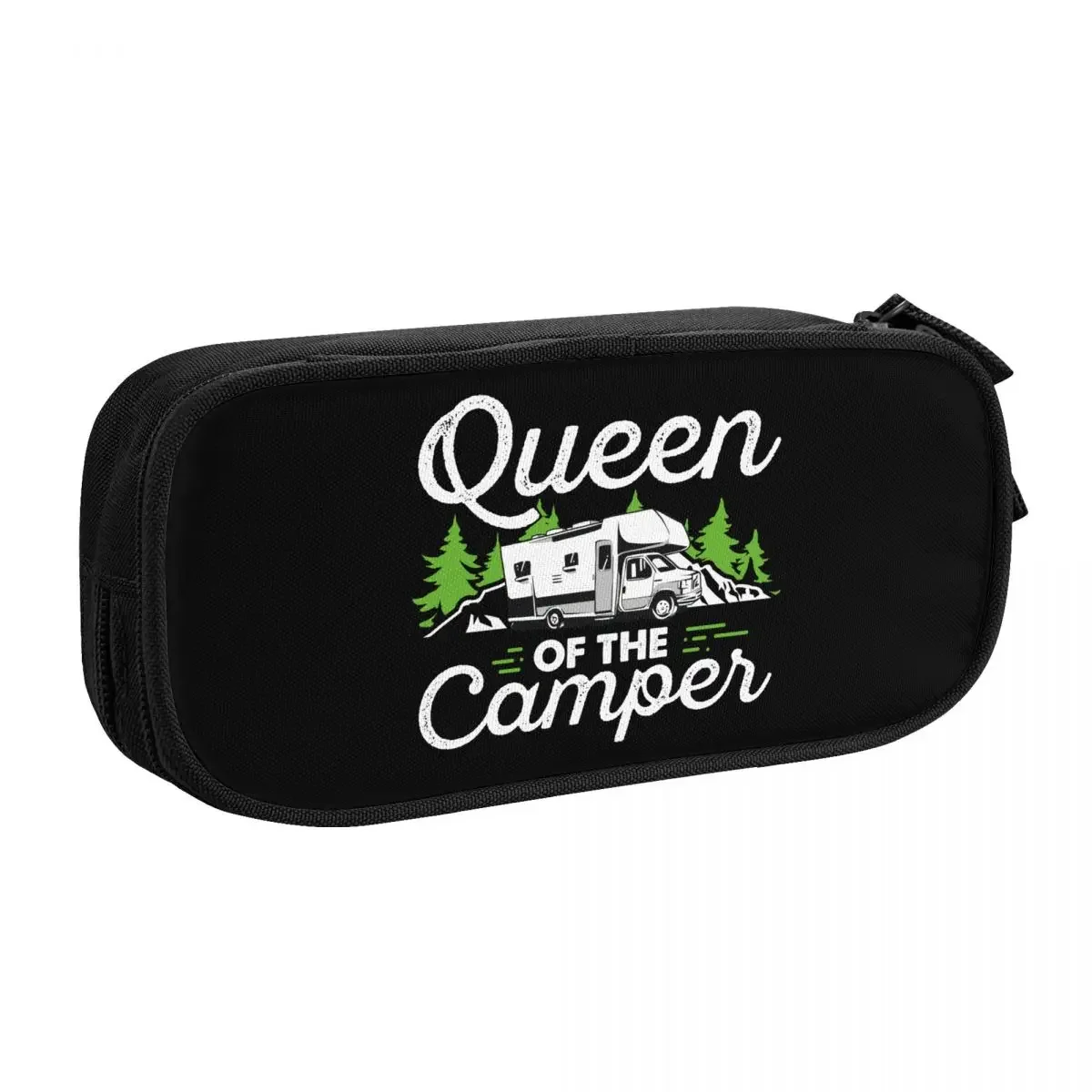 Custom Motorhome RV Camping Queen Of The Pencil Cases for Large Capacity Cartoon Campervan Pen Box Bag School Supplies