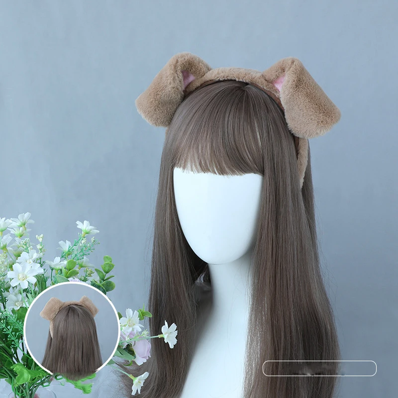 Animal Folded Dog Ear Hairband Cosplay Spotted Dogs Kawaii Headwear Cartoon Puppy Dog Hair Accessories Students Gifts