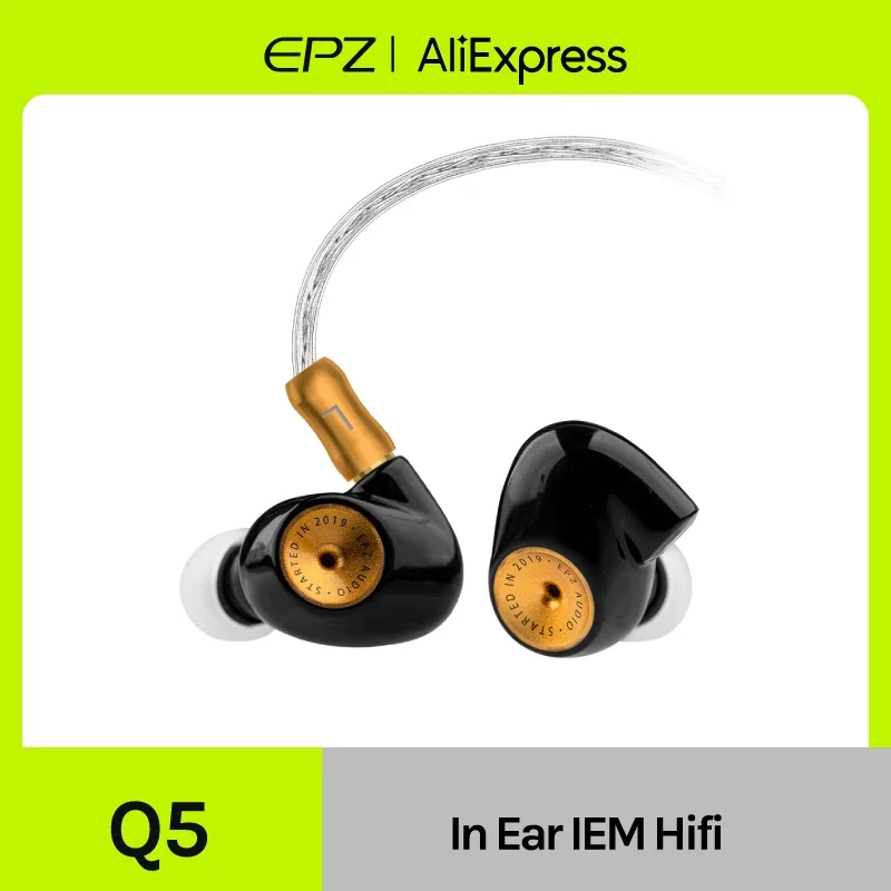 EPZ Q5 HIFI Earphones Wired Ceramic Carbon Nano Moving Coil IEM In Ear Monitor MMCX Detachable Cable Earbuds Gaming Headset