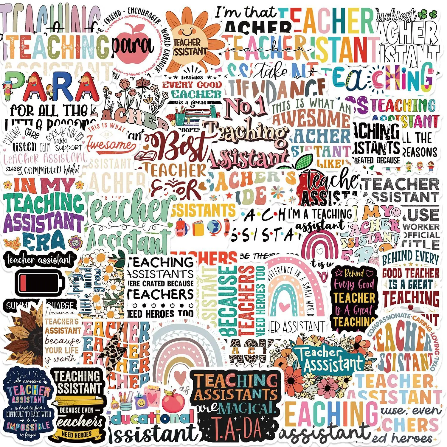 50/100PCS Cartoon Teacher Assistant Graffiti Stickers Guitar Notebook Luggage DIY Waterproof Stickers