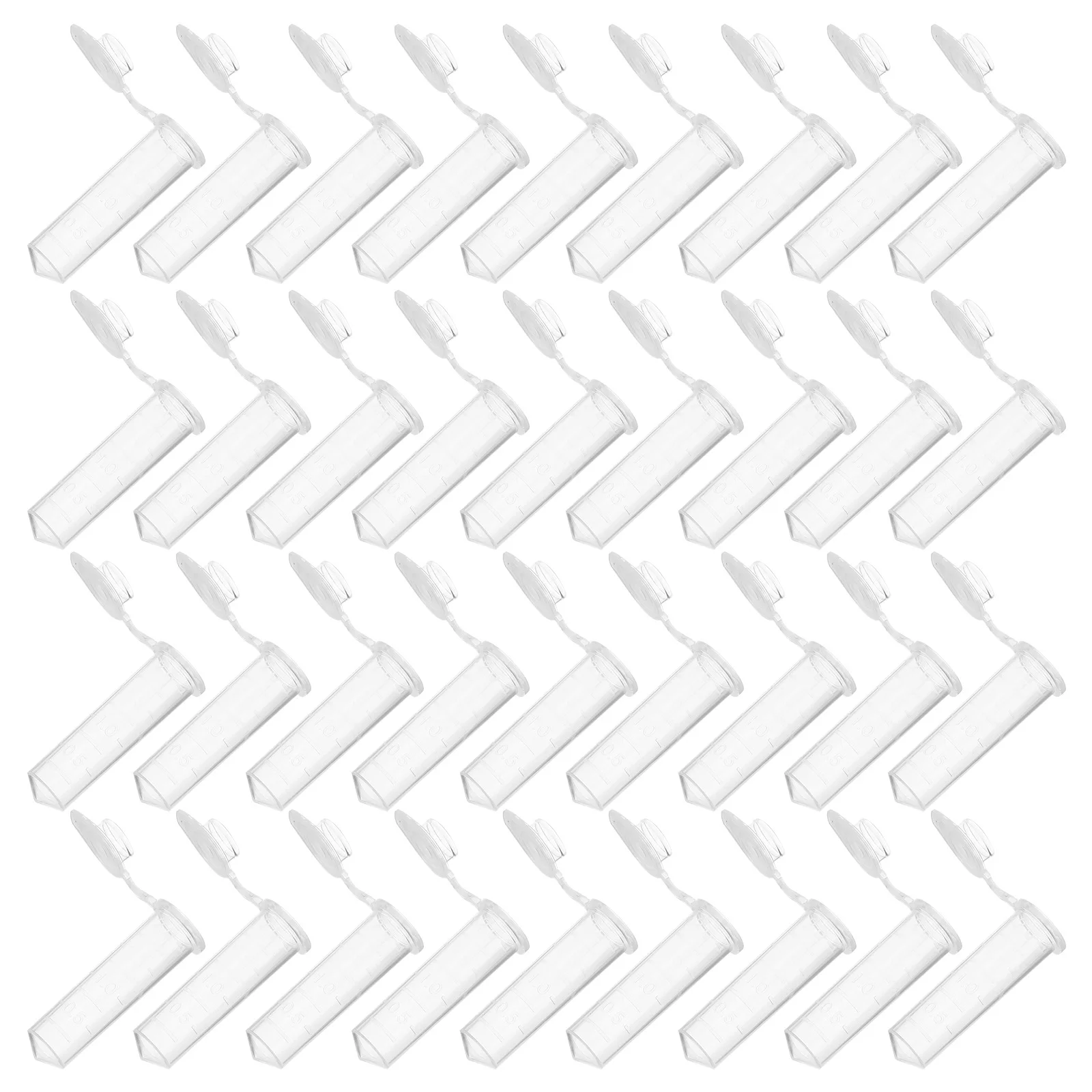 

500 Pcs Lab Tube Plastic Test Tubes Testing up with Caps Transparent