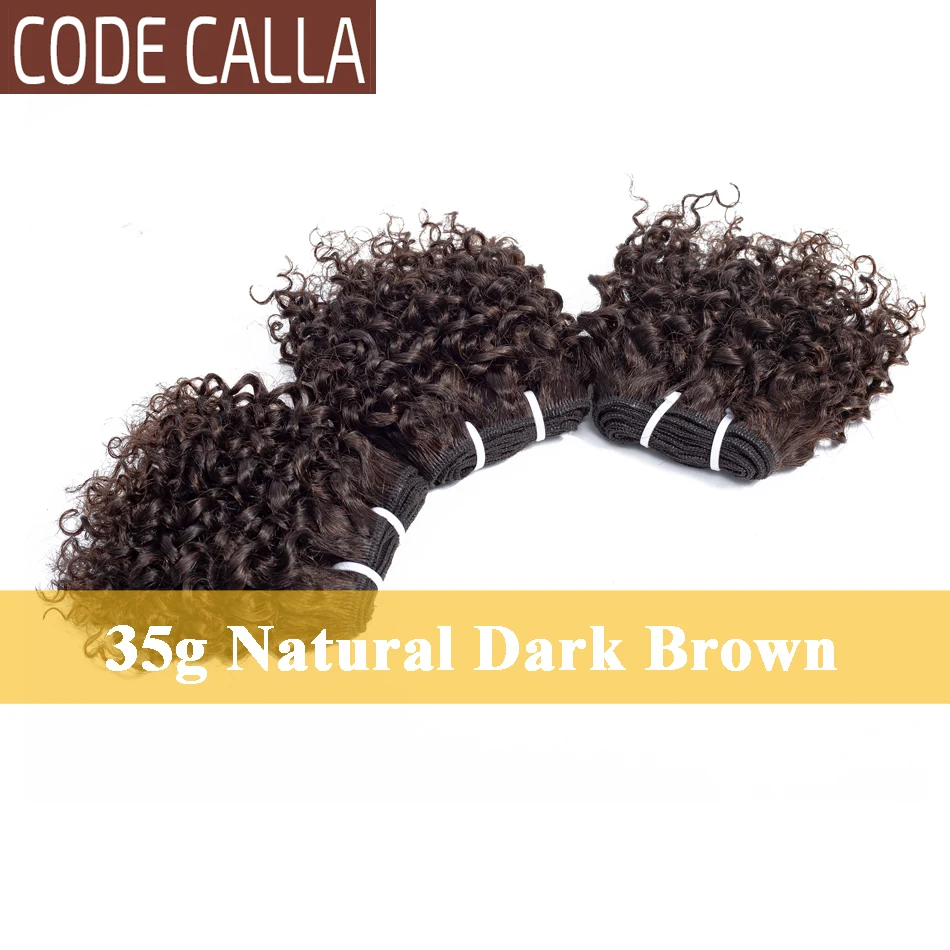 Short Kinky Curly Hair Weave Bundles CodeCalla Cheap Wholesale Price Indian Remy Human Hair Extensions Natural Black Brown Color