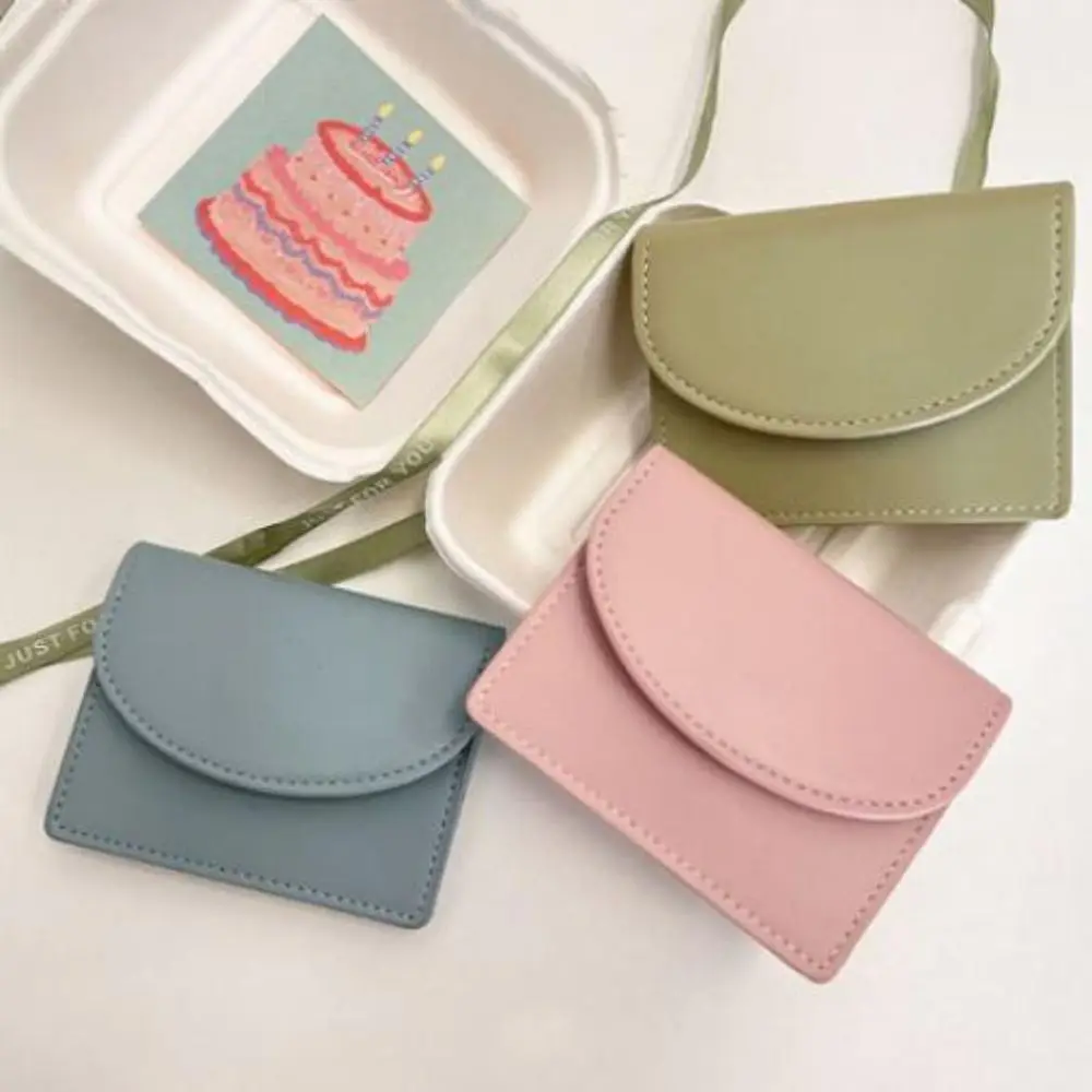 New PU Leather Women Wallets Large Capacity Small Coin Purse Dopamine Color Portable Cash Bag Female