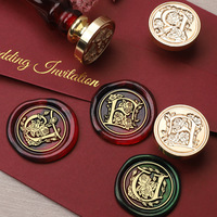 Rose Series Wax Seal Copper Head Curlicue Vintage 26 Letters DIY Scrapbooking Wax Sealing Stamp Wedding Invitation Envelop Gift