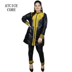 African Dresses For Woman Bazin Riche Embroidery Design Dress Top And Pants