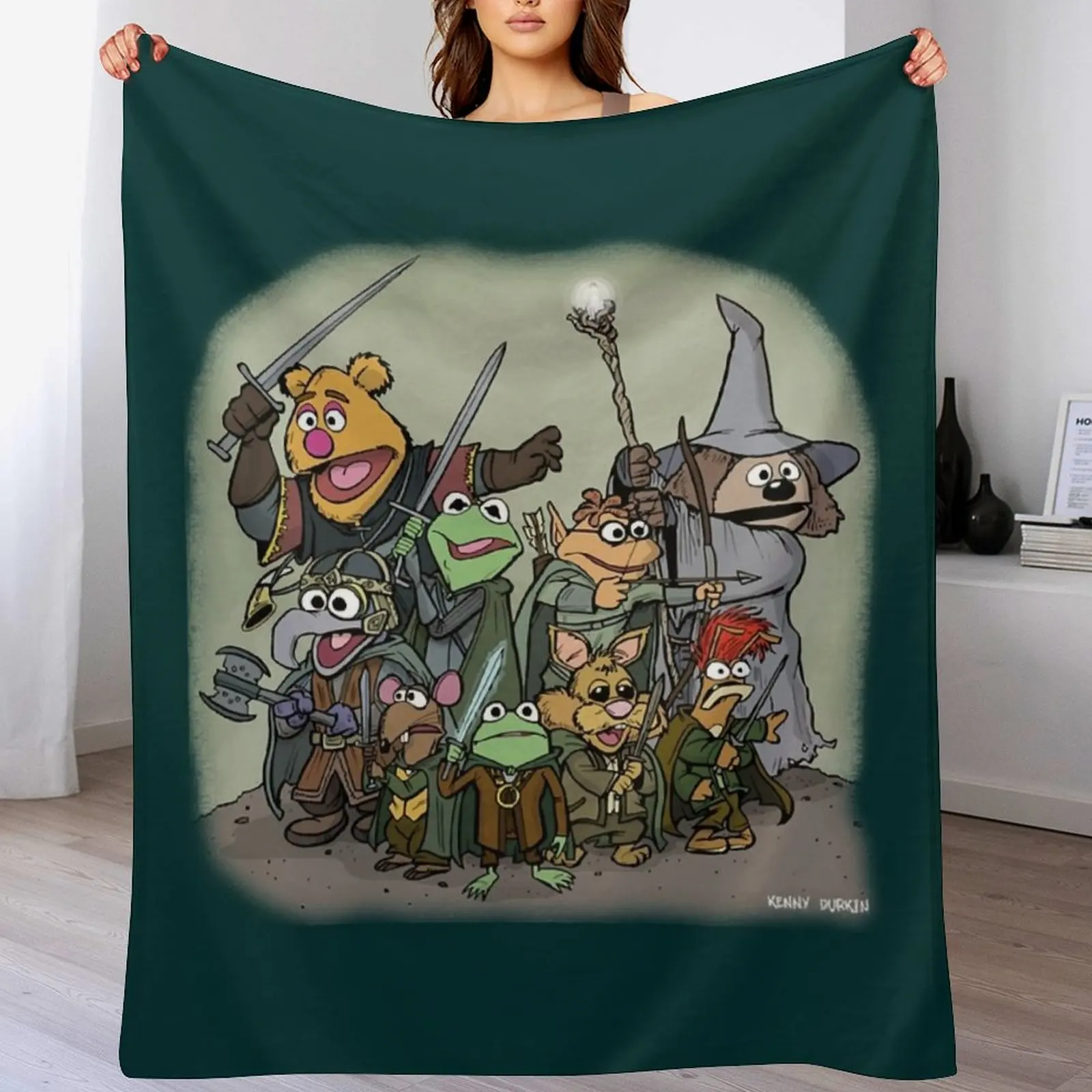 Fellowship of the Muppets Throw Blanket Cozy Throw Blanket Birthday Gift for Him Her