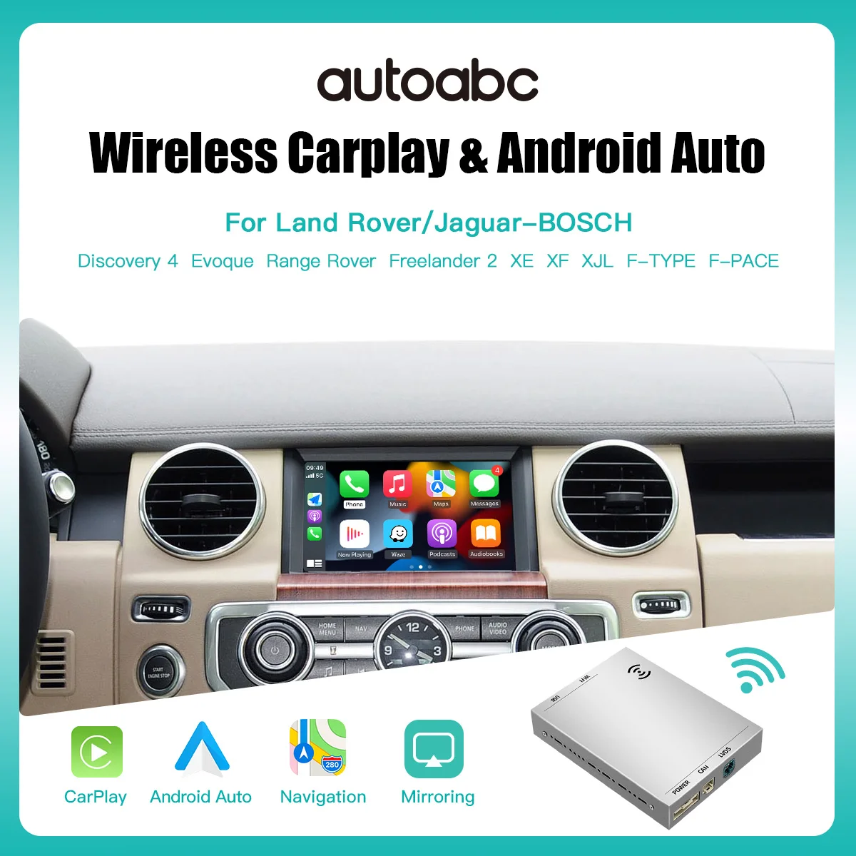 AUTOABC Wireless Carplay Android для Land Rover Jaguar Bosch, совместимый с зеркальным дисплеем модели XE XF XJL
