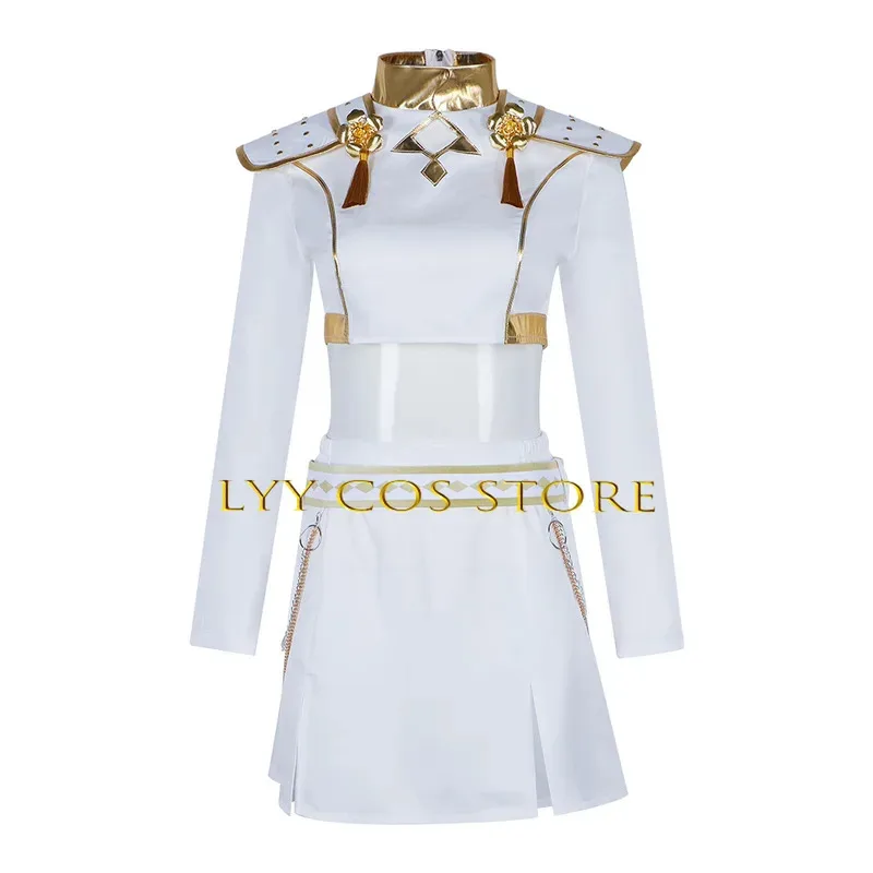 

Цианиме 3-сестры Зои Руми Мира Косплей Фильм Kpop Охотники на демонов Зои Охотаник Белый Идол Сценическая вечеринка Сексуальная униформа для женщины и ребенка