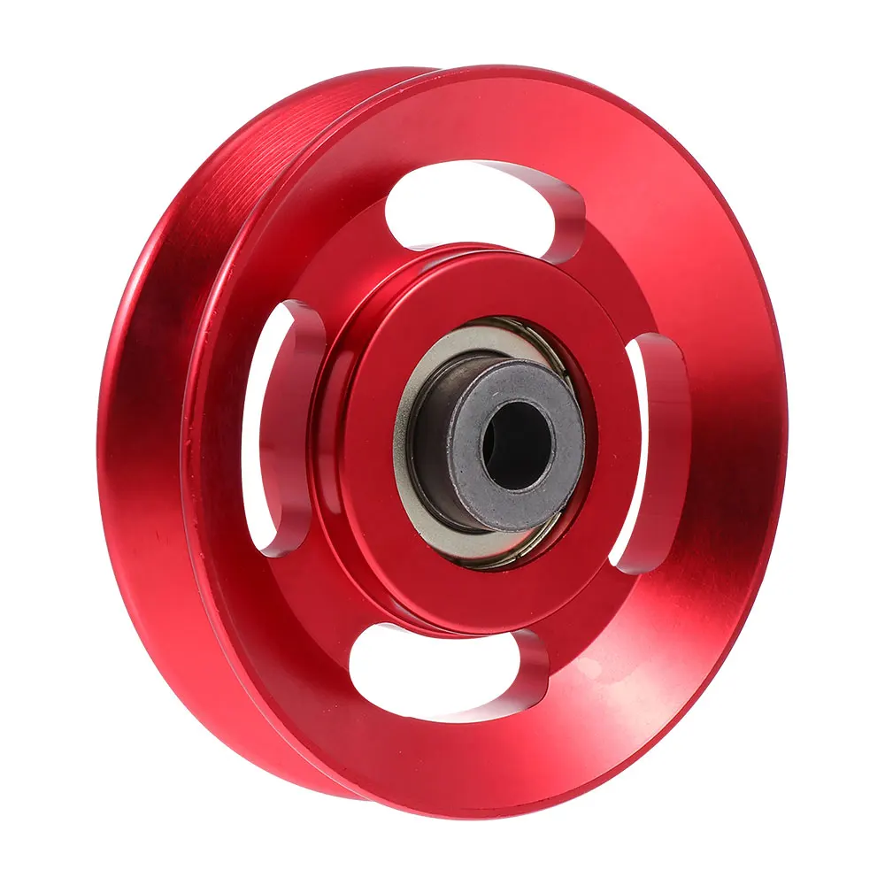 4pcs/lot 88mm Pulley Wheel Aluminium Alloy Lift Heavy Load Gym Bearing Pulley Wheel Part Fitness Equipment Red/Black Color