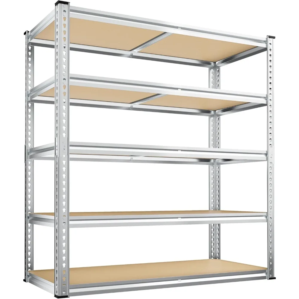

40" W Garage Shelving 2500LBS Storage Shelves Adjustable Metal Shelving 5 Tier Pantry Shelves for Closet Kitchen Warehouse