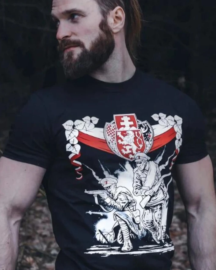 

Czechoslovak Legion Men T-shirt Short Sleeve Casaul 100% Cotton Shirts