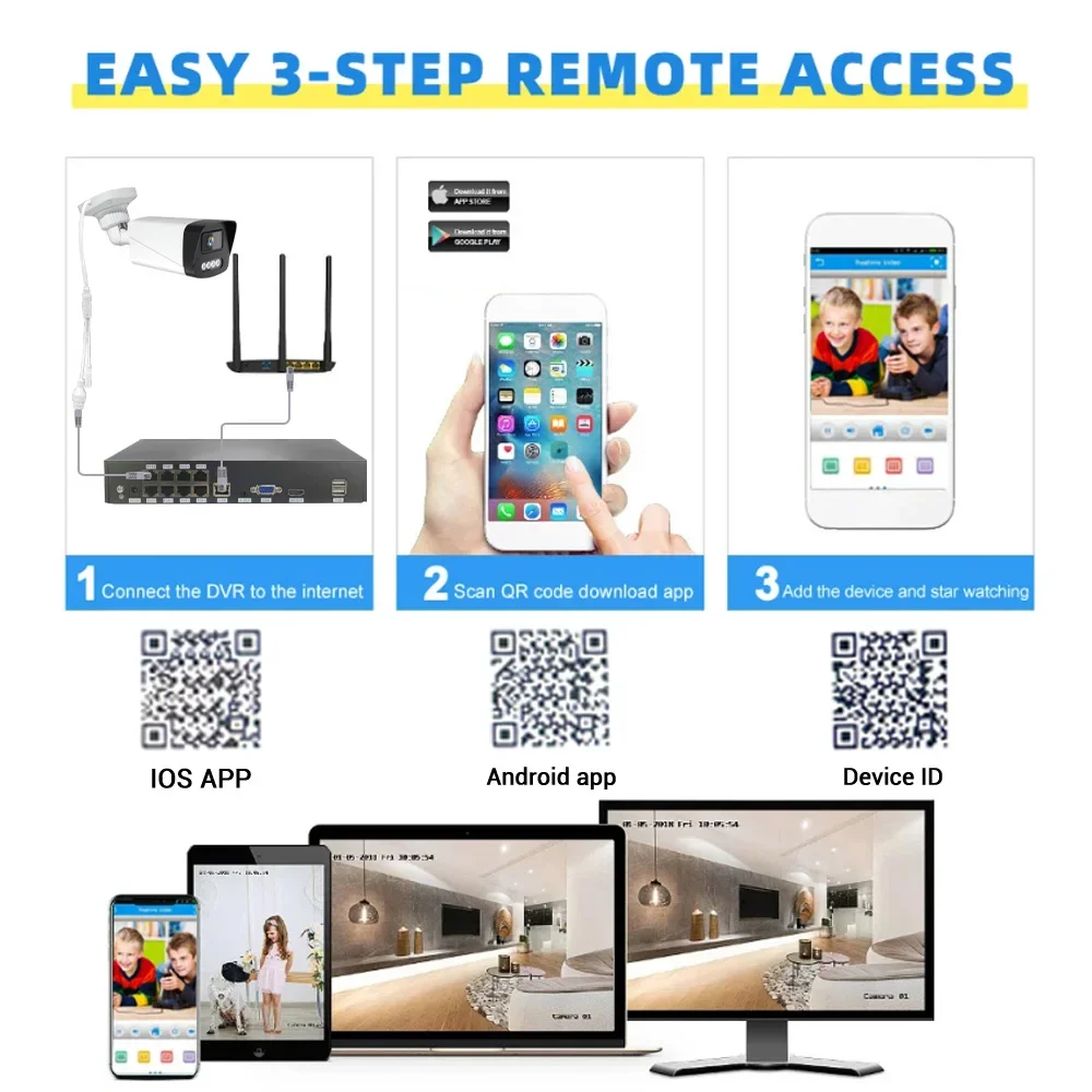 PEGATAH Tuya Smart Onvif 8CH 4K DH H.265 Video Surveillance NVR Recorder Motion Detect Recorder For POE IPC Camera CCTV System
