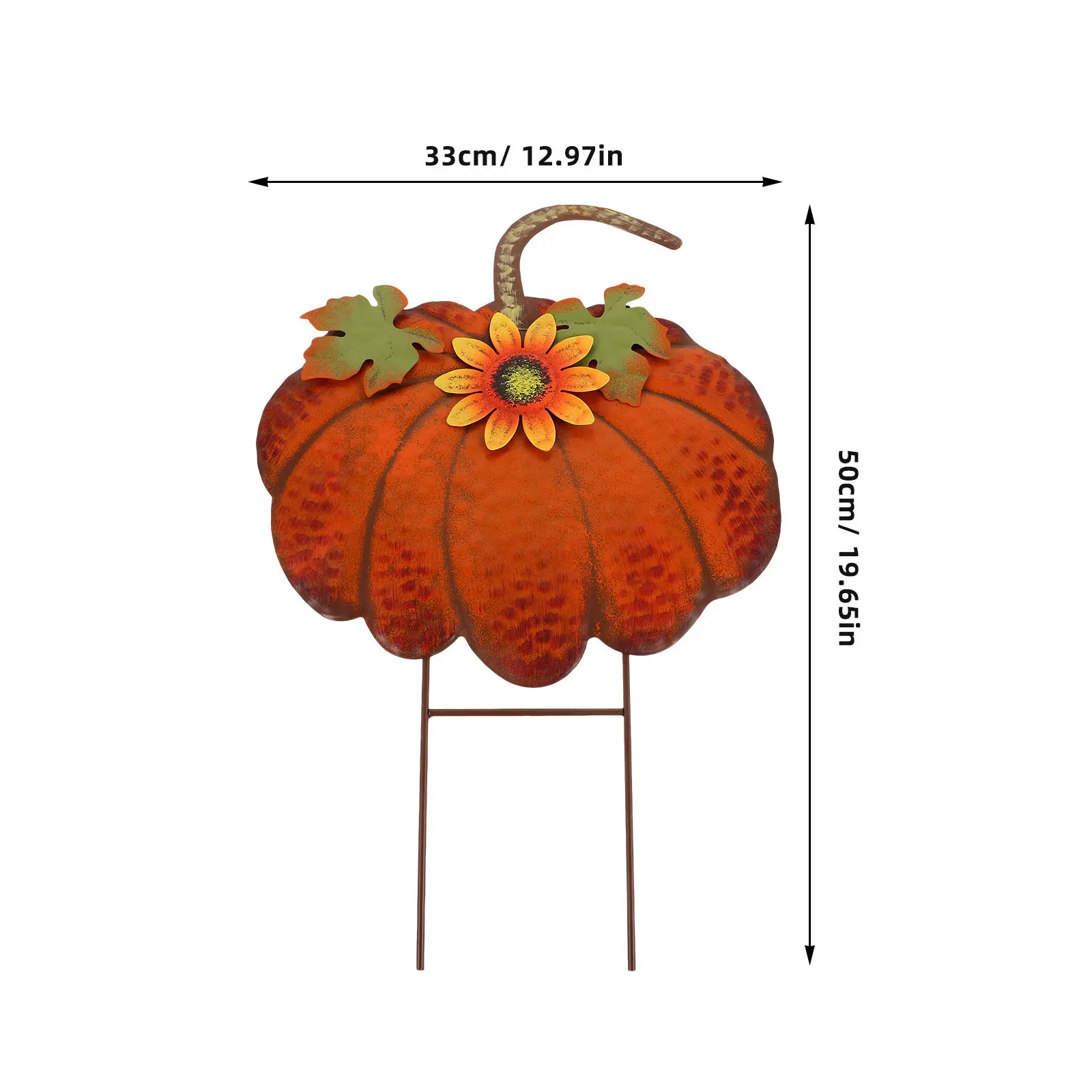 Thanksgiving Yard Sign Pumpkin Shape Garden Stake for Outdoor Decoration Lawn Garden Courtyard Backyard Festive Thanksgiving
